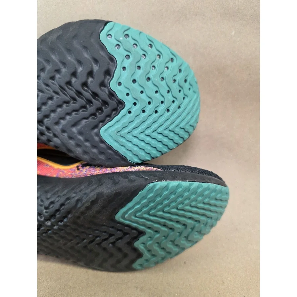 Nike Epic (Sz 5) React Flyknit 2 Women's Running Shoes Black Ember Sneakers
